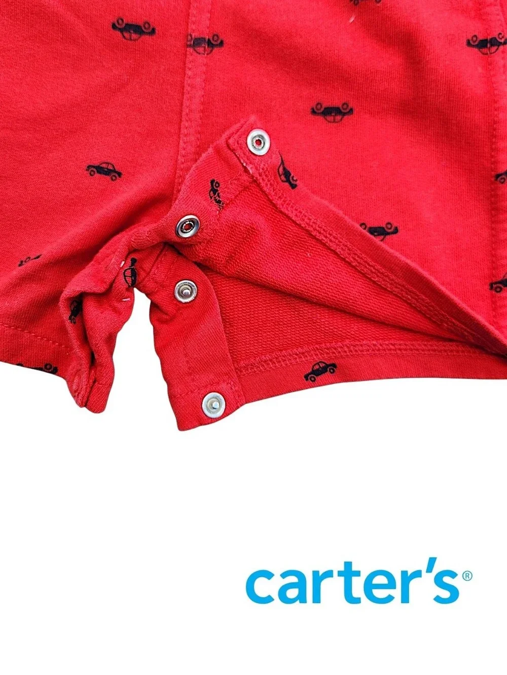 Carter's 2-Piece Baby Red Shortalls Striped & T-Shirt Size 12 Months 100% Cotton